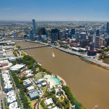 Aerial view of Brisbane city