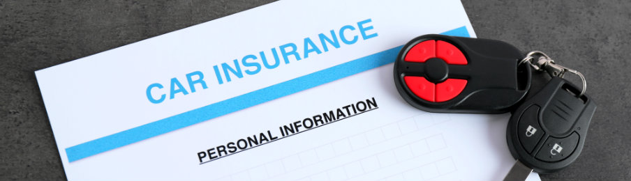 car rental insurance form with car key