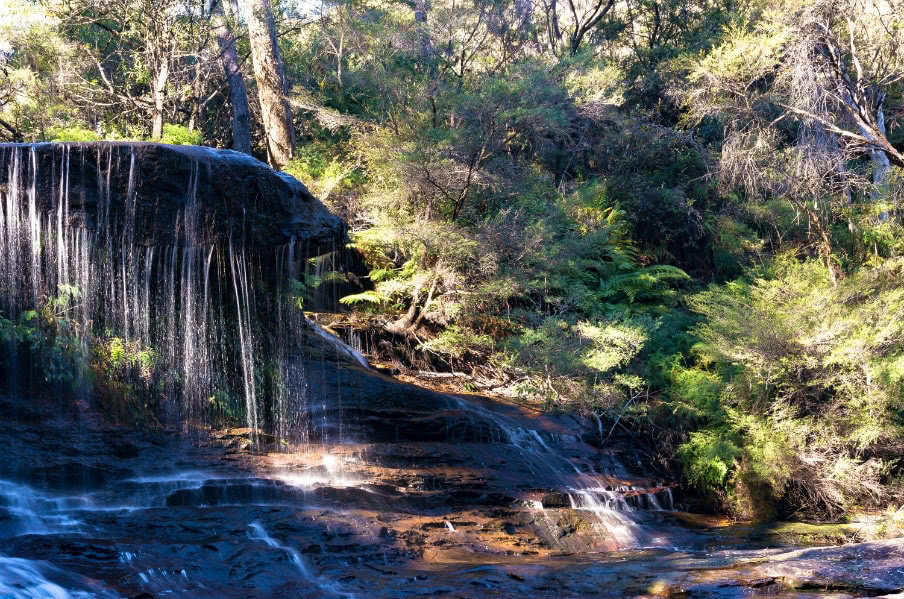 close up view of wentworth falls part of great dividing range close up view of wentworth falls part of great dividing range