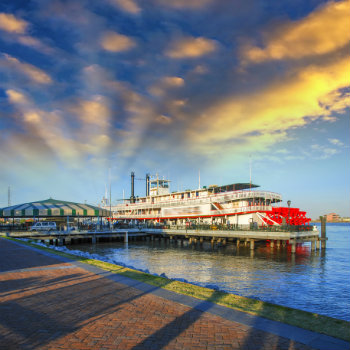 Steamboat in Mississippi river, New Orleans
