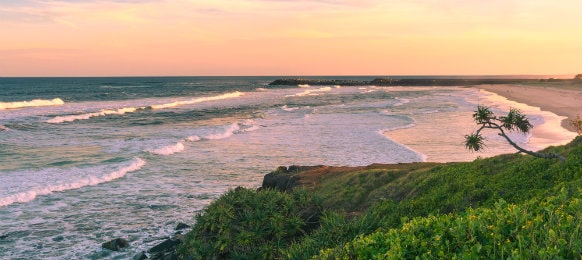 ballina beach sunset at byron bay