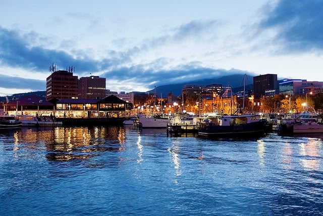 Hobart Waterfront at night