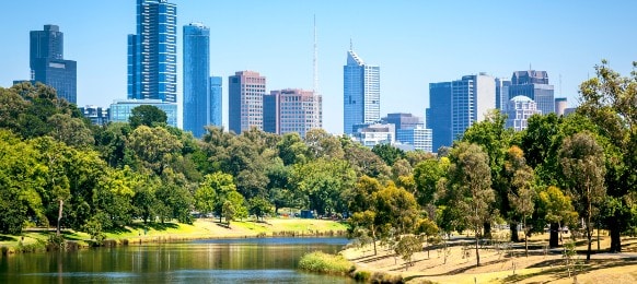 panoramic landscape of melbourne in Australia 