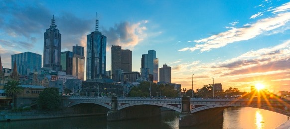 picturesque melbourne cityscape at sunrise