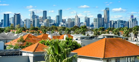 skyline view of melbourne, australia