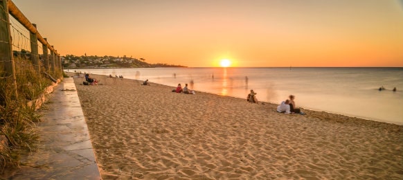 sunset watching at the frankston beach